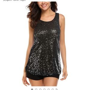 Zeagoo Sleeveless Sparkle Camisole Sequin Tank Top